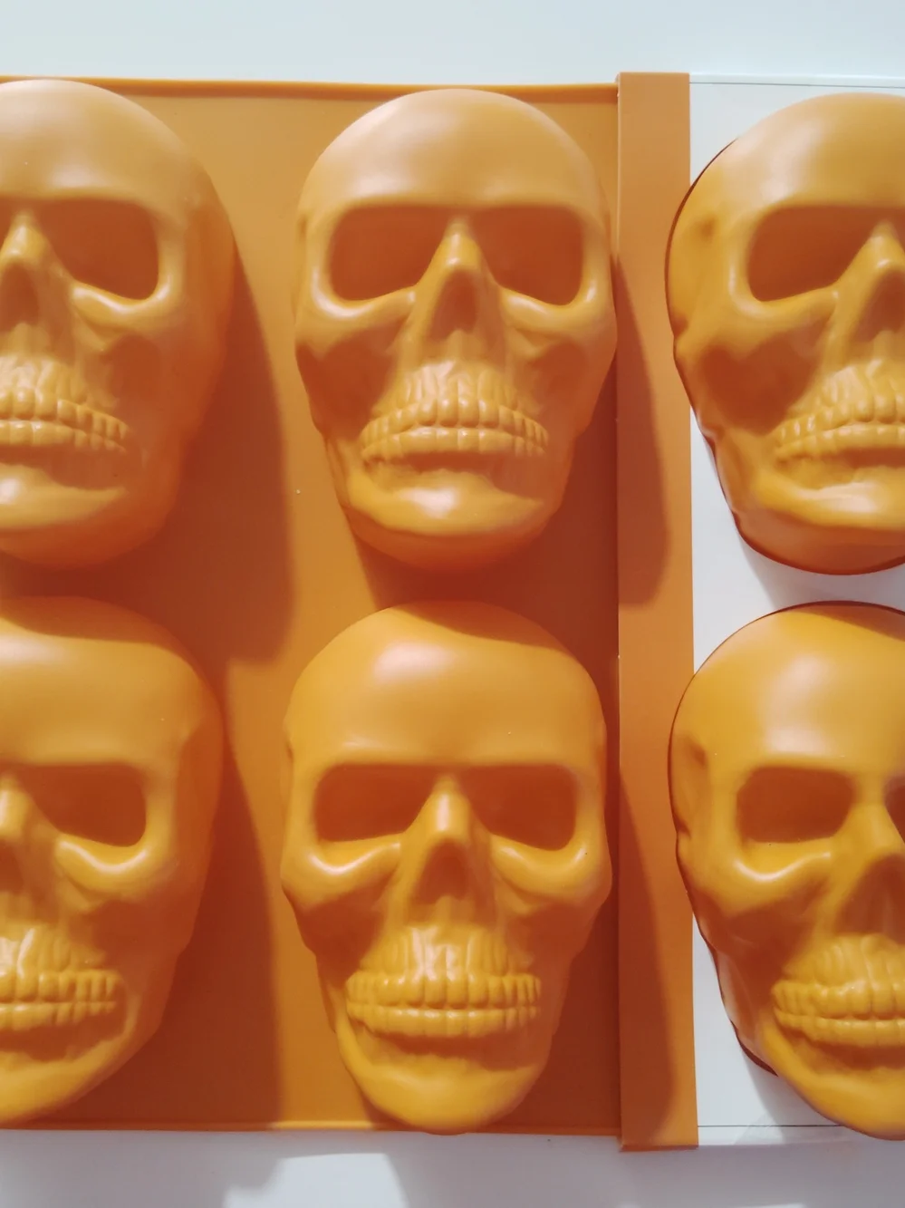 Orange Skull Silicone Mold for Halloween Party Decor